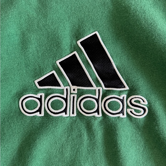 adidas Green and Blue Kids Hoodies with Logo and Stripes - Picture 5 of 5